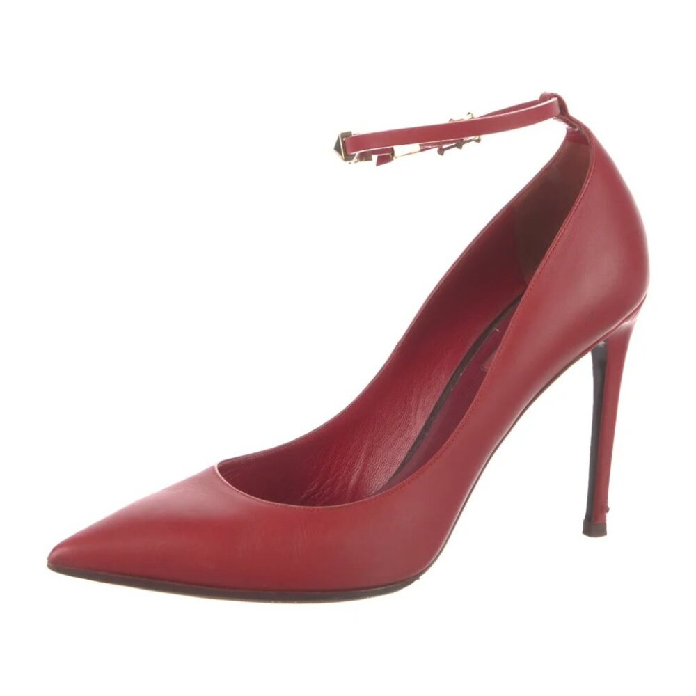 Valentino Red Rockstud Ankle Strap Stiletto Heels EU 40